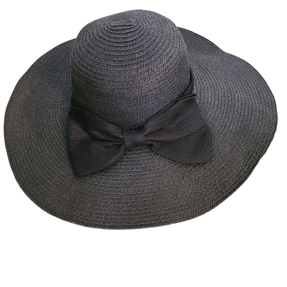 TRÏBE Straw Sun Hat with Wide Brim Foldable Roll-Up Hat NWT